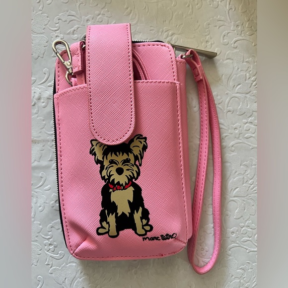 Marc Tatro Yorkshire Terrier wristlet New w/o tags Vegan leather women’s unisex - Picture 1 of 4